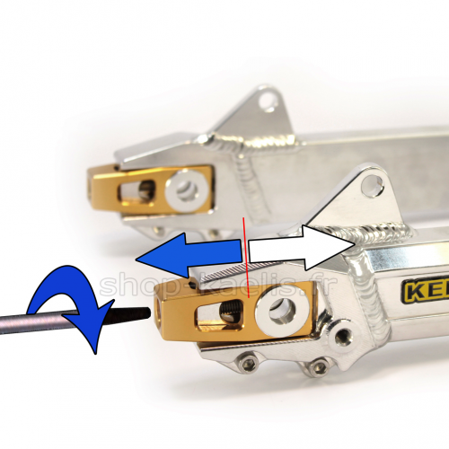 Bobine Bras Oscillant Moto CNC 8mm/10mm - Glissières Alliage Aluminium - Rouge, Renfort Performance
