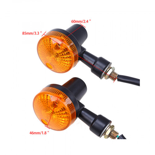 Be In Your Mind Lot De 2 Mini Clignotants Moto Métal Chromé Avec Lentille Ambre – 12V 10W, Installation Facile