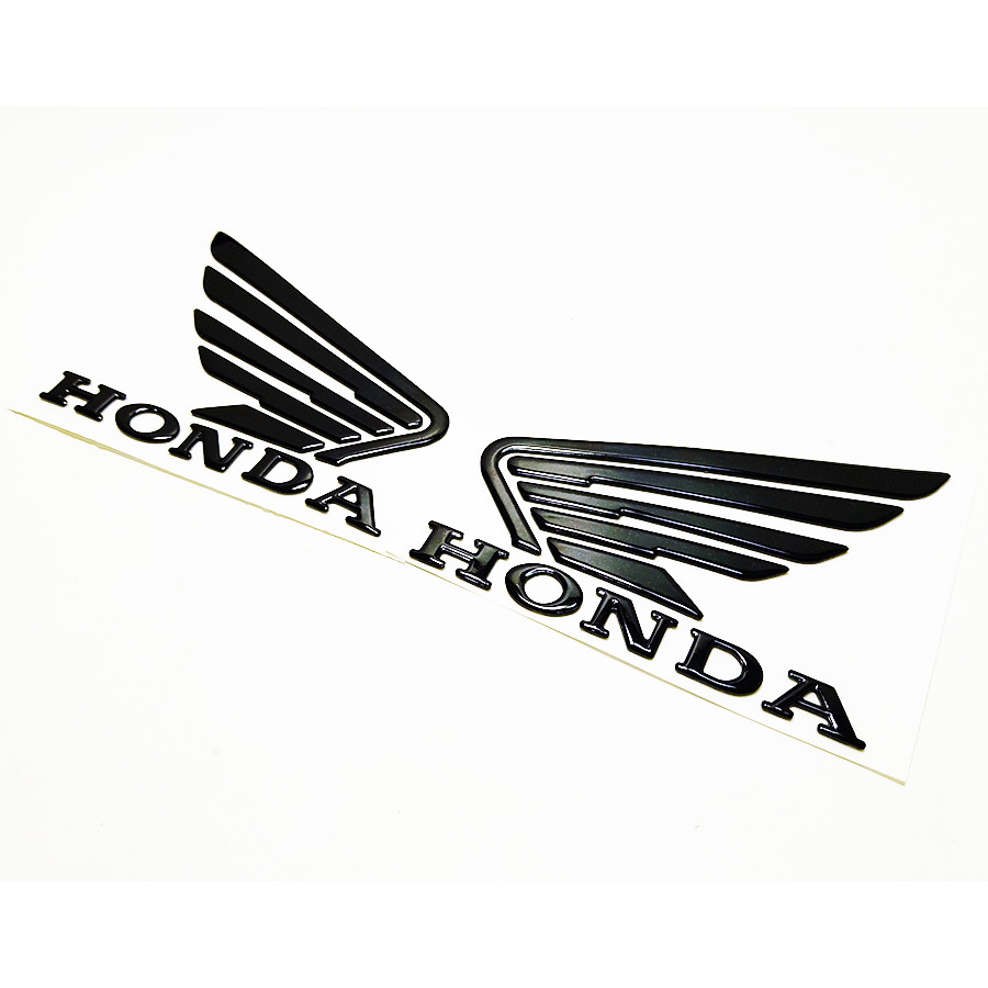 Paire D'Adhésifs Logo Réservoir Honda Aile Or - Inscription Blanche Pour CX 500 - Neuf