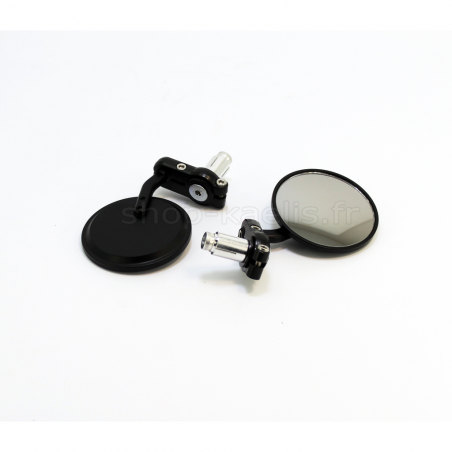 Rétroviseurs Moto HOSSOM 1 Paire - Ronds, Pour Guidon 7/8" | M8/M10, Pour Scooter, Quad, ATV